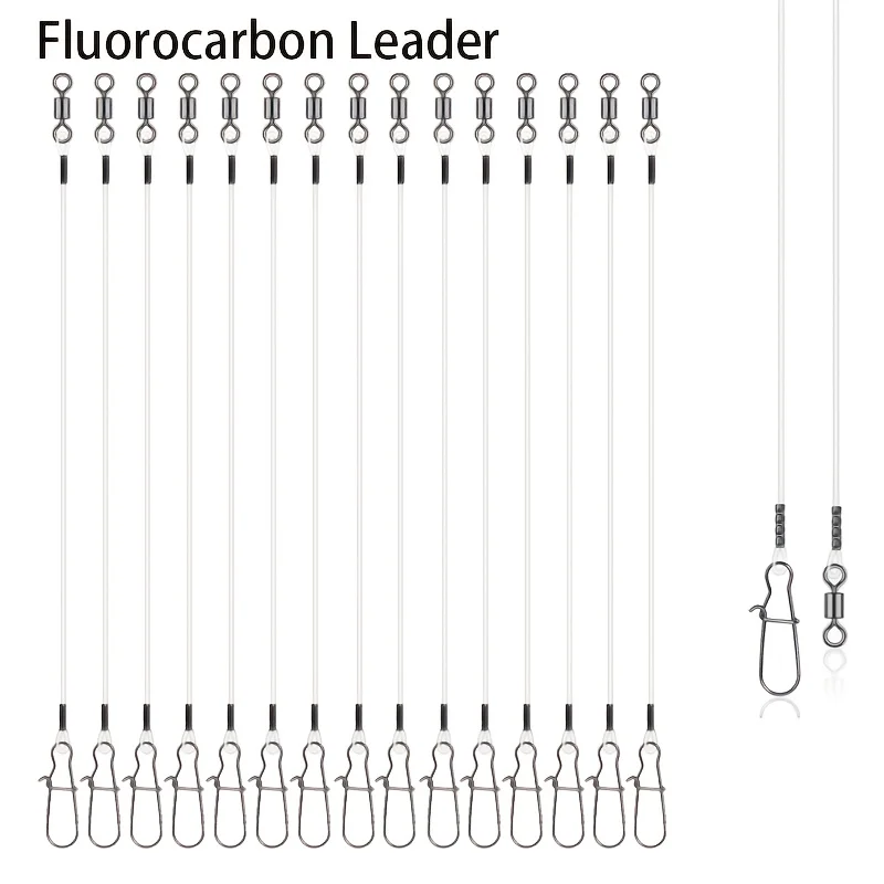 Fishing Swivel Connector - 15 pezzi di filo in fluorocarbonio