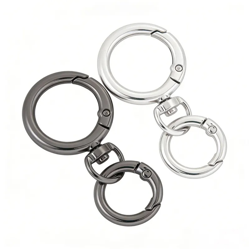Fishing Swivel Connector - 2 Set di Moschettoni Rotondi a