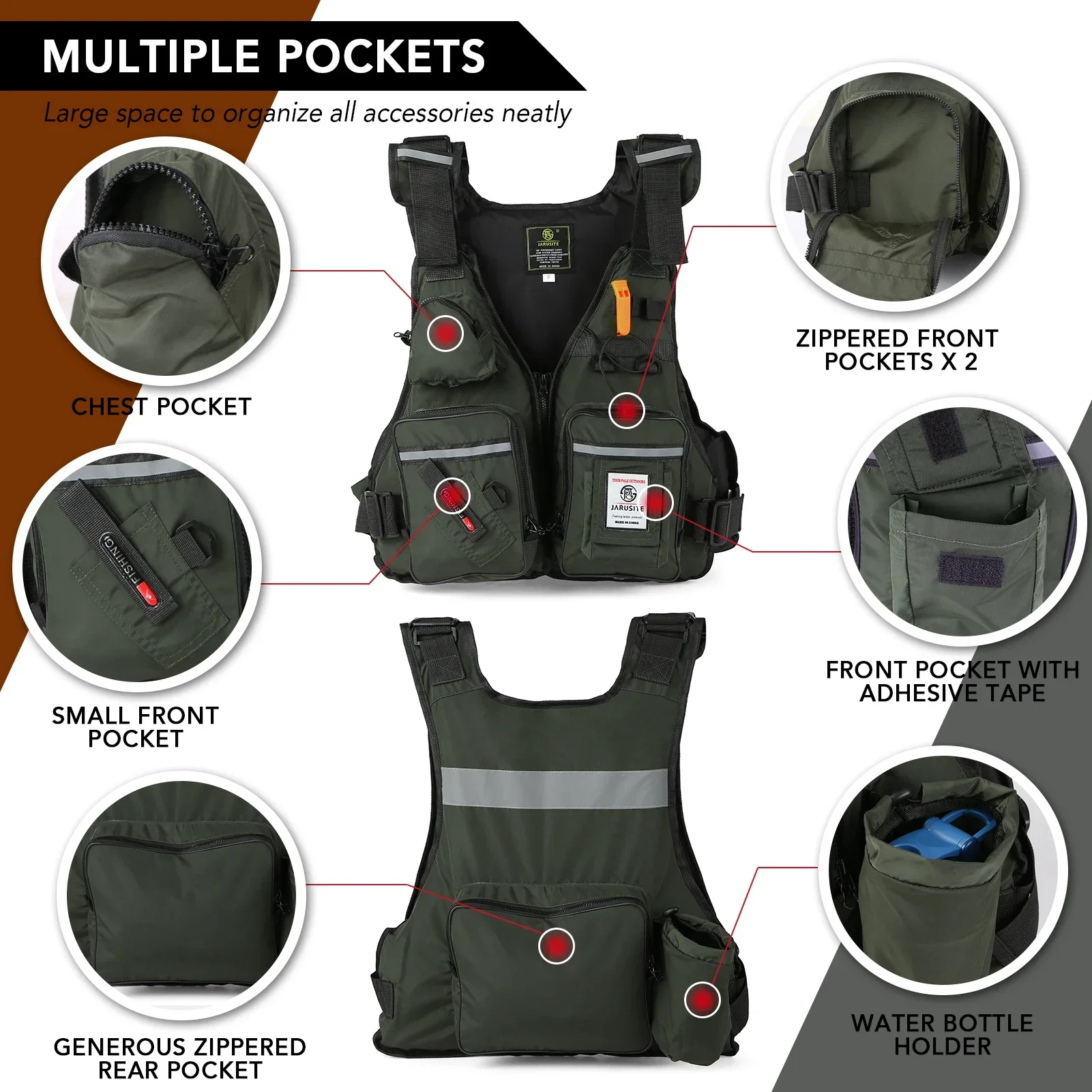 Fishing Vest Jacket - Giubbotto Salvagente per Adulti 2026, Gilet