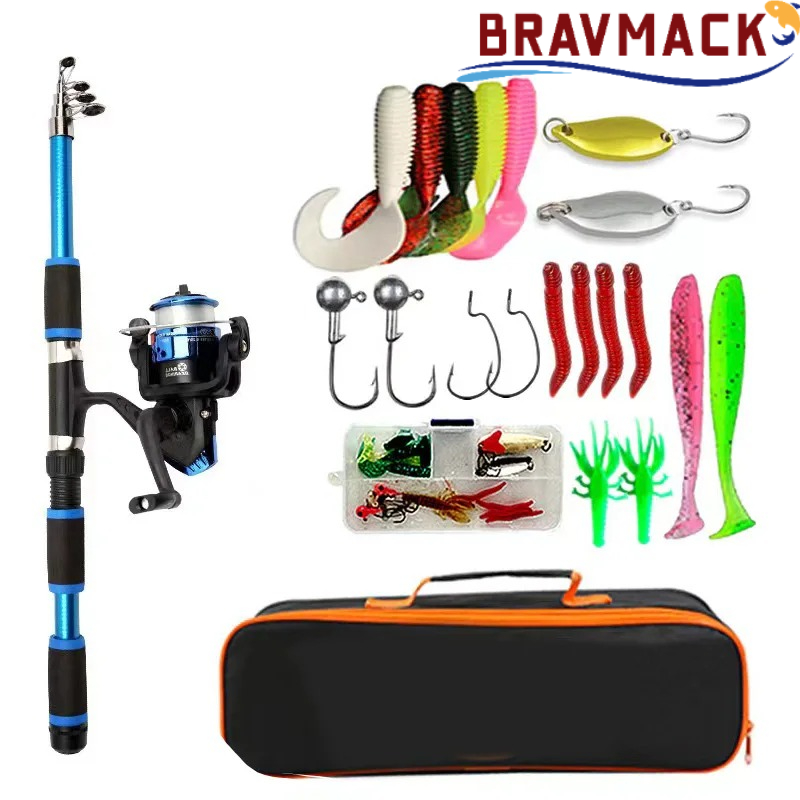 Fishing Equipment Online - BRAVMACK Set Canna da Pesca Telescopica