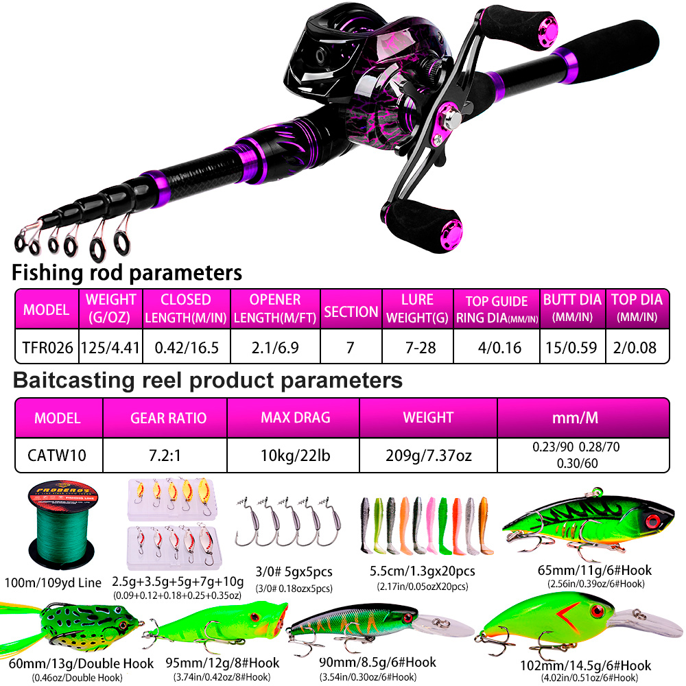PROBEROS 2.1m Baitcasting/Spin - Fishing Equipment Online recensione e prezzo