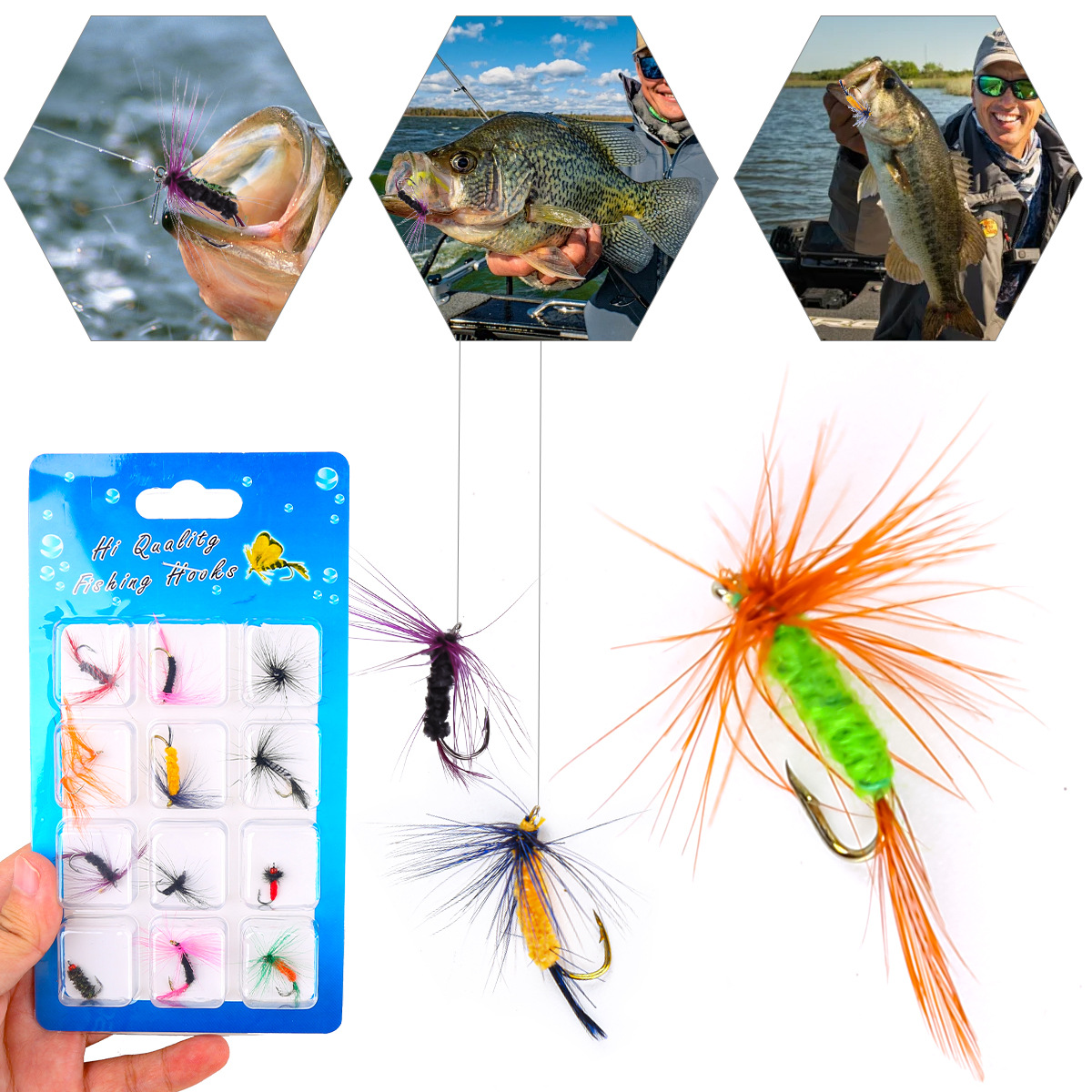 Set di 12 ami da pesca a mosca - Fly Fishing Set recensione e prezzo